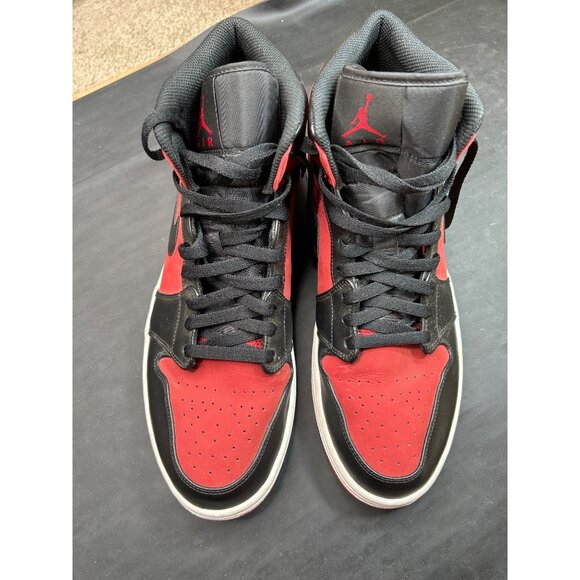 Nike Air Jordan 1 Mid Reverse Banned Gym Red/Black/White 554724-610 Mens Size 13 - Picture 9 of 9